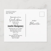 卒業パーティー20xxブラックグラードキャップクラス インビテーションポストカード (裏面)