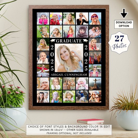 卒業パーティー27フォトコラージュパーソナライズされた ポスター