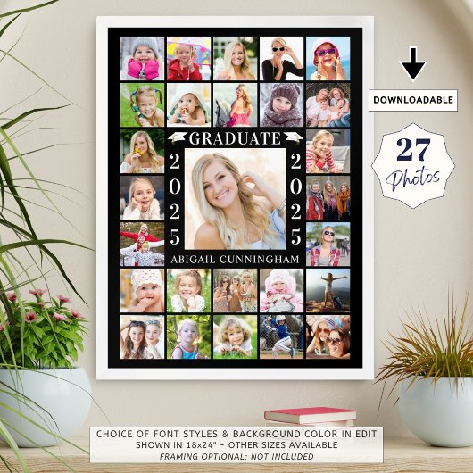 卒業パーティー27フォトコラージュパーソナライズされた ポスター