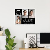 卒業パーティー3フォトブラック ポスター (ホームオフィス)