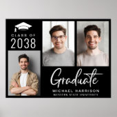 卒業パーティー3フォトブラック ポスター (正面)