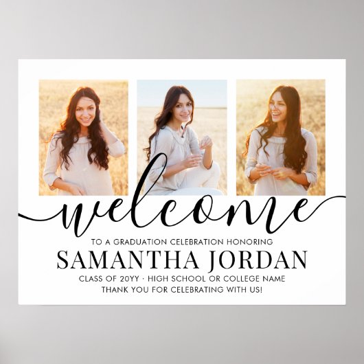 卒業パーティー3写真と黒のスクリプトへようこそ ポスター (正面)