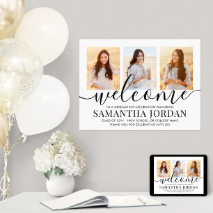 卒業パーティー3写真と黒のスクリプトへようこそ ポスター