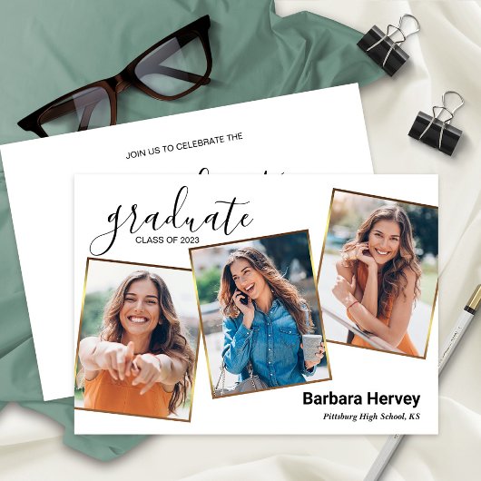 卒業パーティー3写真クラス2023 案内状