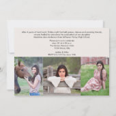 卒業パーティー3写真ボタニカルスクリプト 招待状 (裏面)