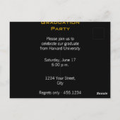 卒業パーティー3写真レッド招待状 ポストカード (裏面)