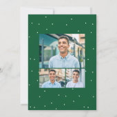 卒業パーティー3枚の写真おもしろいグリーン紙吹雪 招待状 (裏面)