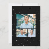 卒業パーティー3枚の写真白黒紙吹雪 招待状 (裏面)