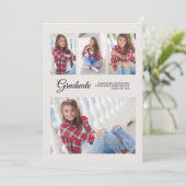 卒業パーティー4写真アナウンスホワイトモダン 招待状 (スタンド正面)