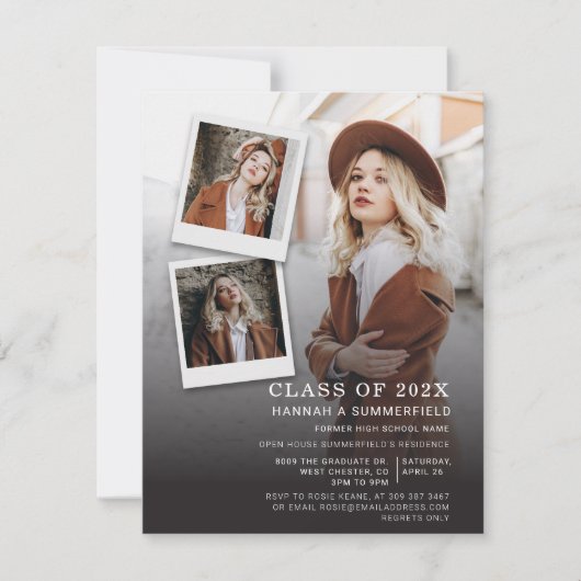 卒業パーティー4枚の写真 オープンハウス2024 卒業式 招待状 (正面)