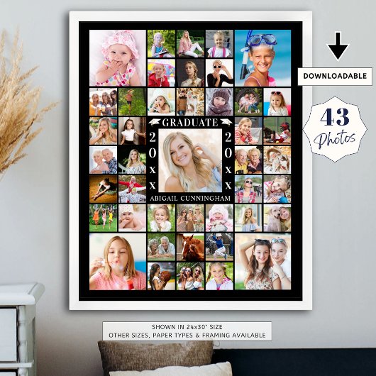 卒業パーティー43フォトコラージュパーソナライズされた ポスター