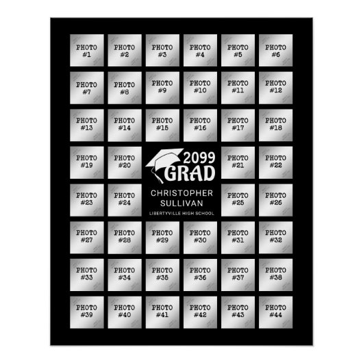 卒業パーティー44フォトコラージュパーティーディスプレイ ポスター (正面)