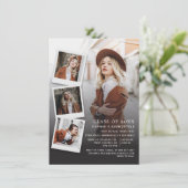 卒業パーティー5枚モダン写真Grad 2025 招待状 (スタンド正面)