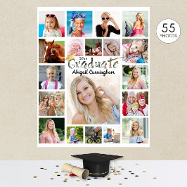 卒業パーティー55フォトコラージュカスタムカラー ポスター