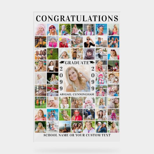 卒業パーティー55フォトコラージュカスタム アクリルサイン (正面)