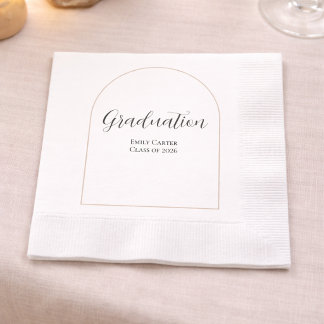 卒業パーティー  | エレガントなスクリプト 縁ありカクテルナプキン