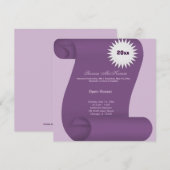 卒業パーティー オープンハウス（パープル） 招待状 (正面/裏面)