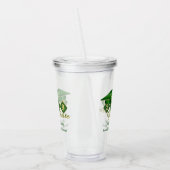 卒業パーティー グリーン ゴールド パーソナライズ アクリルタンブラー (左)