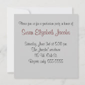 卒業パーティー - グレーとマルーンの招待状 招待状 (裏面)