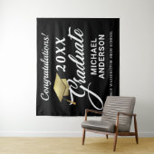 卒業パーティー ゴールド キャップ カスタム バックドロップ タペストリー (インサイチュ)