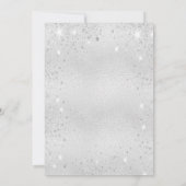 卒業パーティー シルバー グリッター モダン 招待状 (裏面)