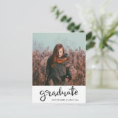 卒業パーティー |スクリプトで日付写真を保存 ポストカード (スタンド正面)