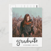 卒業パーティー |スクリプトで日付写真を保存 ポストカード (正面/裏面)