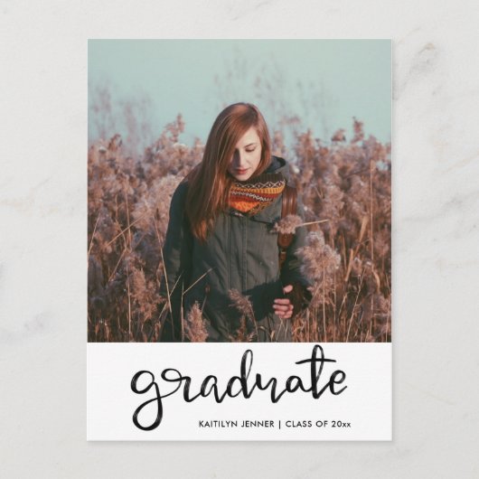 卒業パーティー |スクリプトで日付写真を保存 ポストカード (正面)