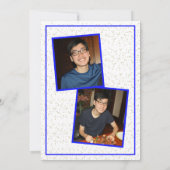 卒業パーティー - ネイビーブルーの色 - 2枚の写真 招待状 (裏面)