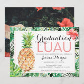 卒業パーティー ハワイアン ピンアップ トロピカル フォト付き 招待状 (正面/裏面)