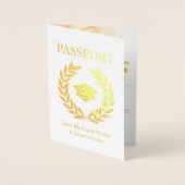 卒業パーティー パスポート ゴールドホイル 箔カード (正面)