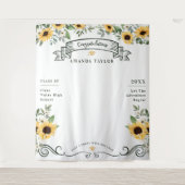 卒業パーティー フォトブース ひまわり タペストリー (正面)