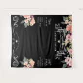 卒業パーティー フォトブース 水彩 花 タペストリー (正面(横))