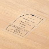 卒業パーティー モダン ミニマリスト 彼女、やり遂げた アクリル招待状 (レイダウン)