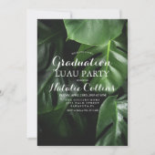 卒業パーティー ラウアー 熱帯ヤシの葉 招待状 (正面)