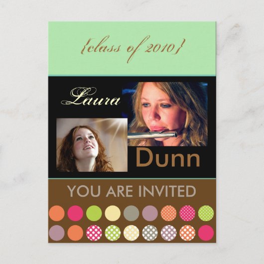 卒業パーティー、写真はがき インビテーションポストカード (正面)