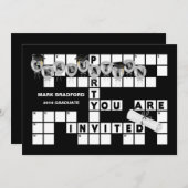 卒業パーティー/招待状パーソナライズ – クロスワード 招待状 (正面/裏面)