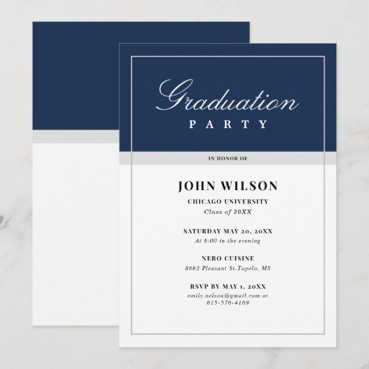 卒業パーティー 招待状 (正面/裏面)