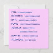 卒業パーティー 招待状 (裏面)