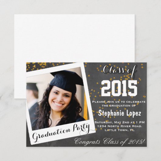 卒業パーティー 招待状 (正面/裏面)