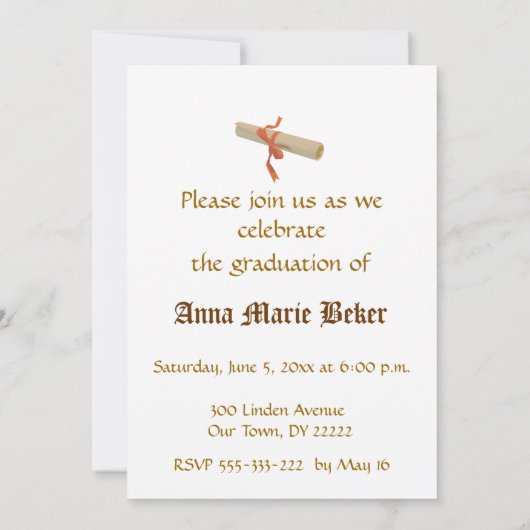 卒業パーティー！ 招待状 (裏面)