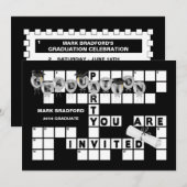 卒業パーティー/招待状-カスタマイズ-クロスワード 招待状 (正面/裏面)