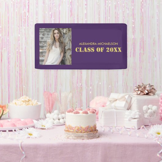 卒業パーティー（紫） 横断幕 (パーティー)