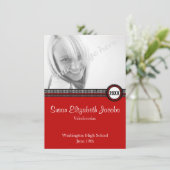 卒業パーティー-赤及び黒の招待 招待状 (スタンド正面)