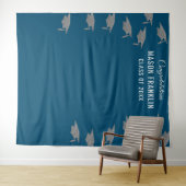 卒業パーティー 青い背景 フォトプロップ タペストリー (インサイチュ(横))