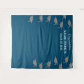 卒業パーティー 青い背景 フォトプロップ タペストリー (正面(横))