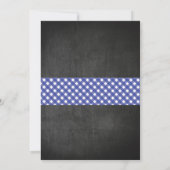 卒業パーティーBBQ招待状ブルーギンガムバーラップ 招待状 (裏面)