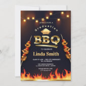 卒業パーティーBBQ招待状 | フレーム & スケア 招待状 (正面)