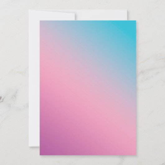 卒業パーティーPink Blue Personalization 招待状 (裏面)