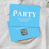 卒業パーティーQRコードモダンカロライナ青 エンクロージャーカード